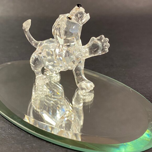 Swarovski Silver Crystal Figurine lion cub comes with display mirror- No box - Picture 7 of 9